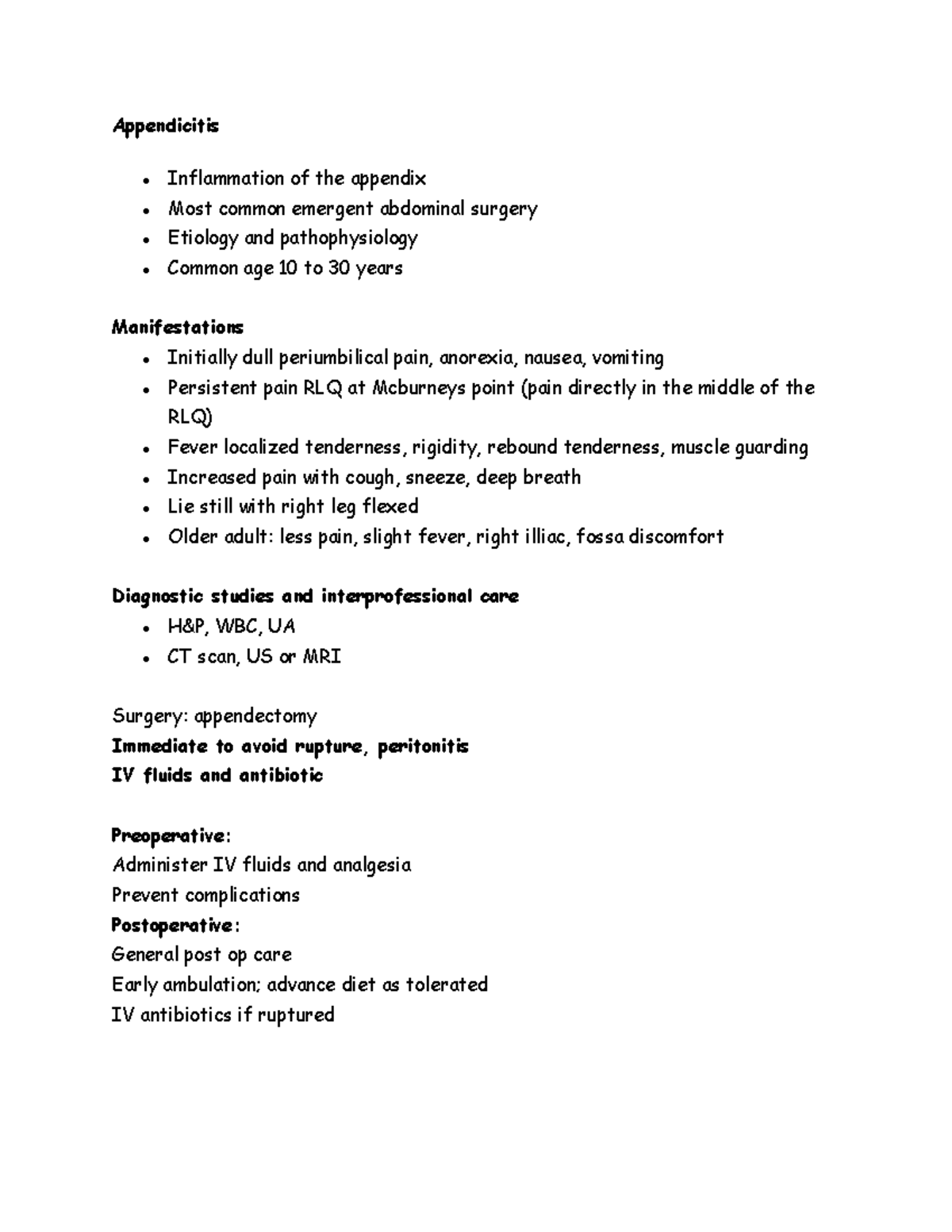 PP11 Appendicitis - Appendicitis Inflammation of the appendix Most ...