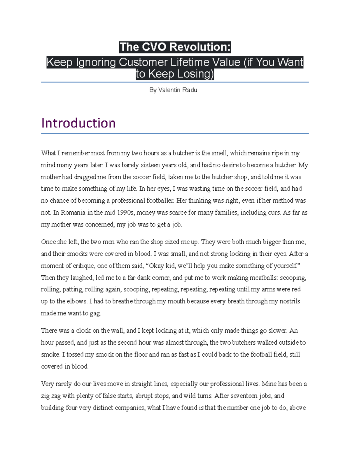 The CVO Revolution Keep Ignoring Customer Lifetime Value (if You Want ...