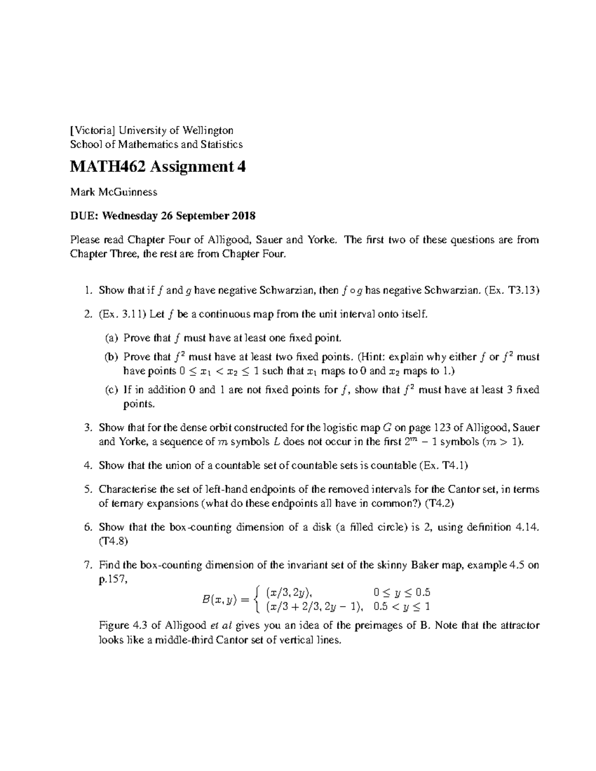 Ass4 - Assignment 4 - [Victoria] University of Wellington School of ...