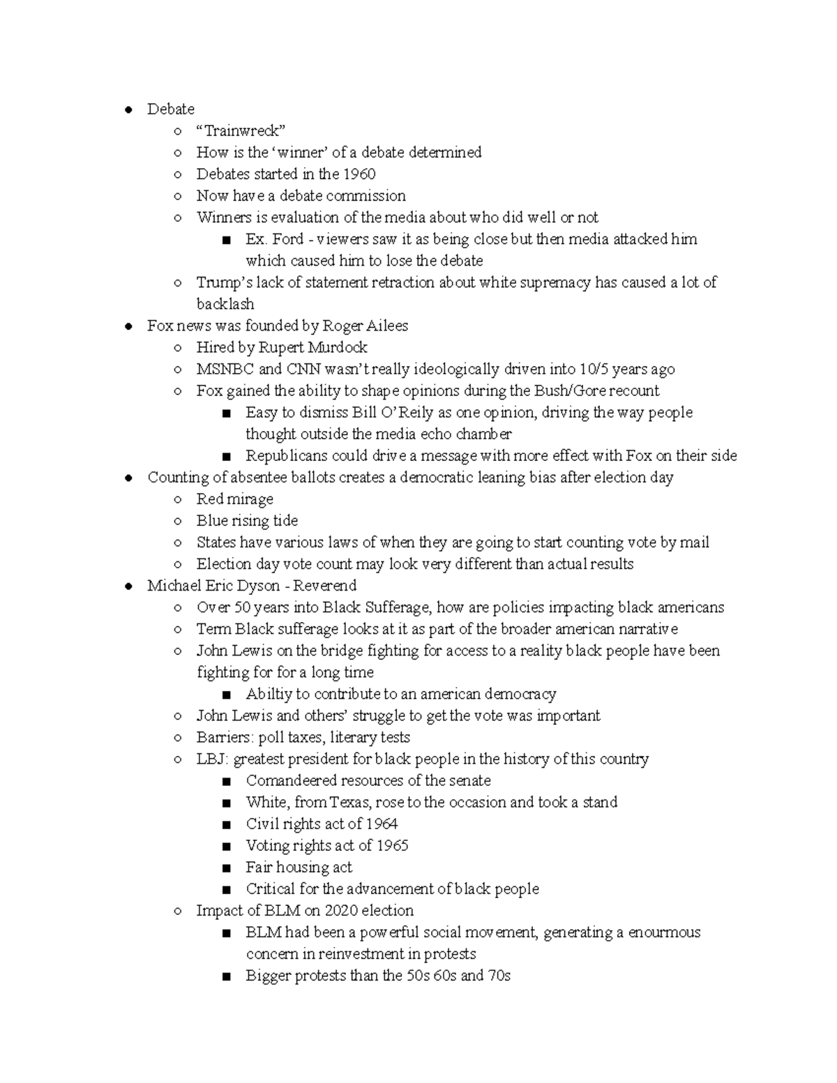 10/1 Class Notes - Debate “Trainwreck” How is the ‘winner’ of a debate ...