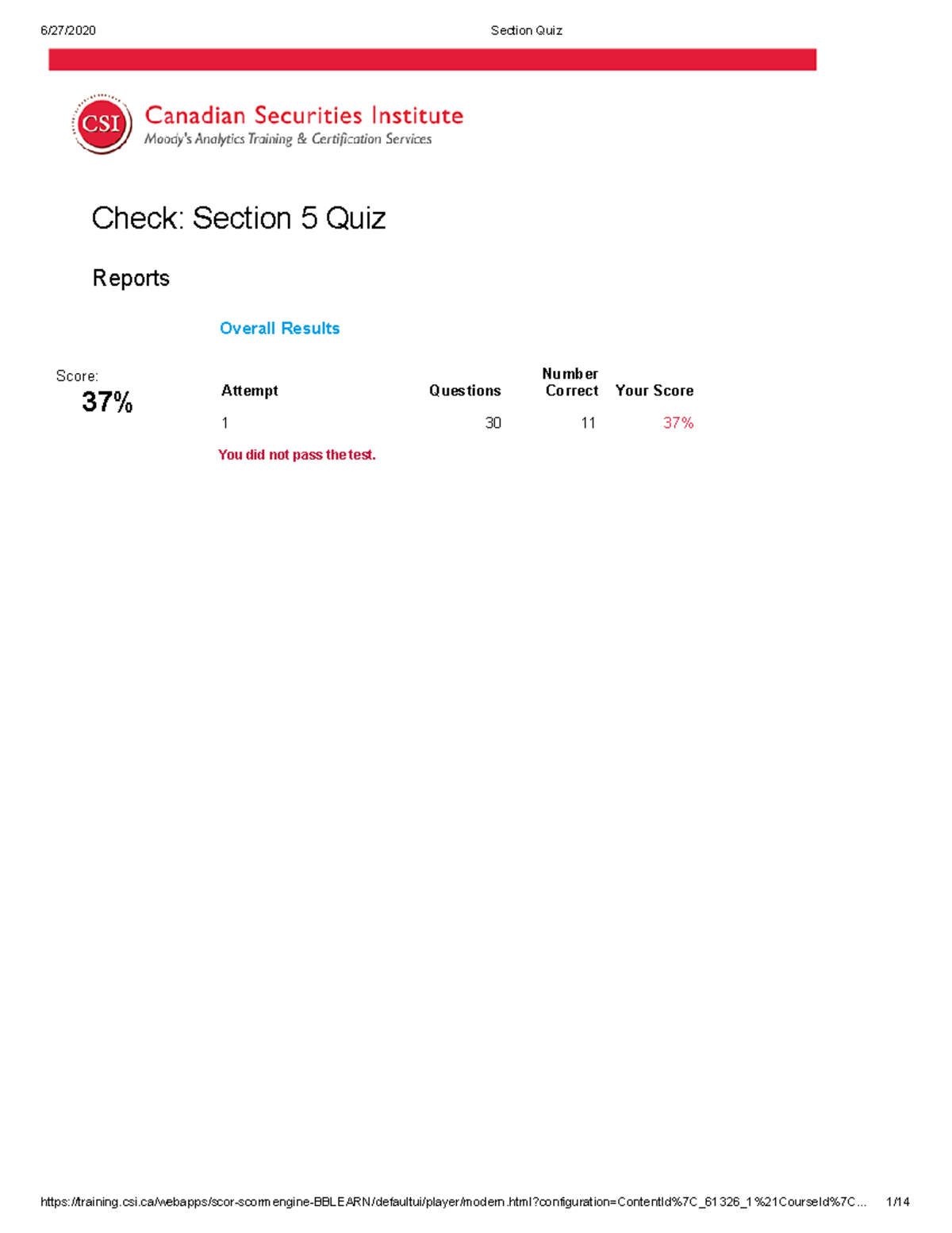 Section 5 Quiz test 2 Studocu