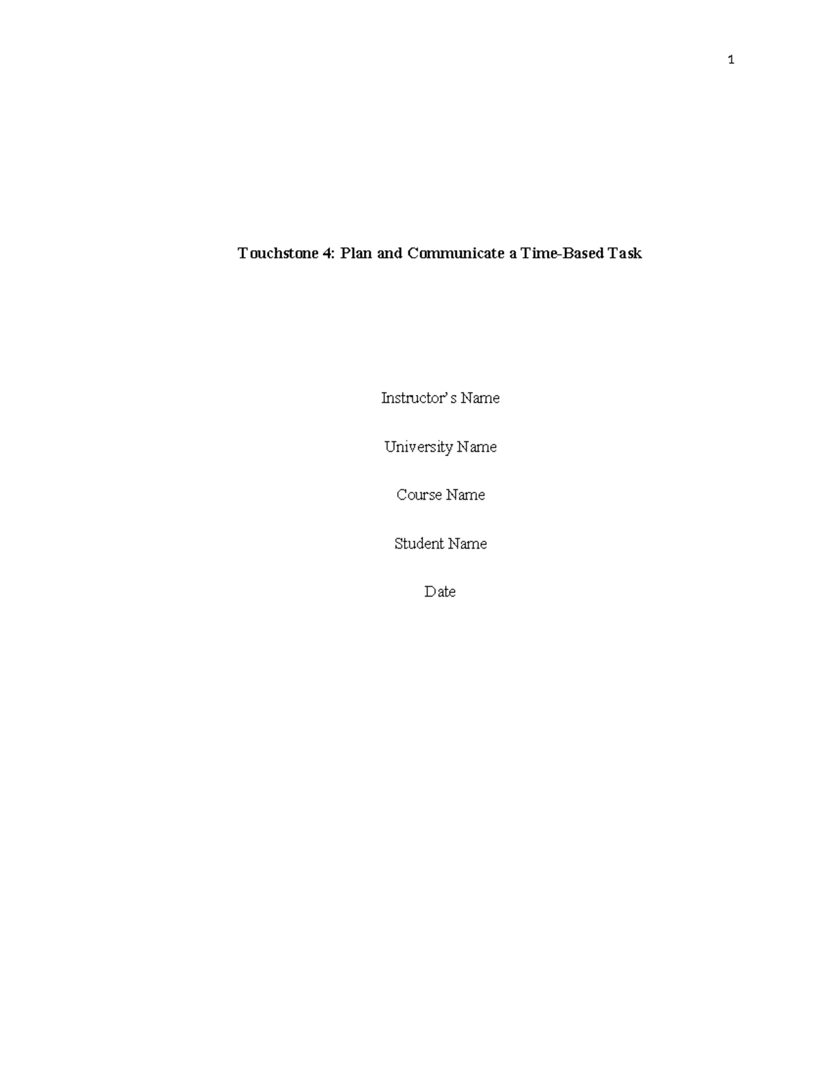 Touchstone 4, Plan and Communicate a time based Task 123 - Touchstone 4 ...