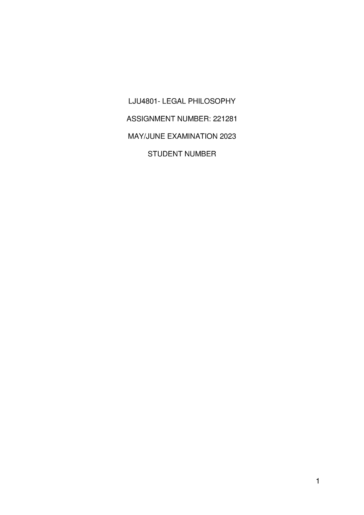 LJU4801 Assignment 3. Final Portfolio 2023 upload - LJU4801- LEGAL ...