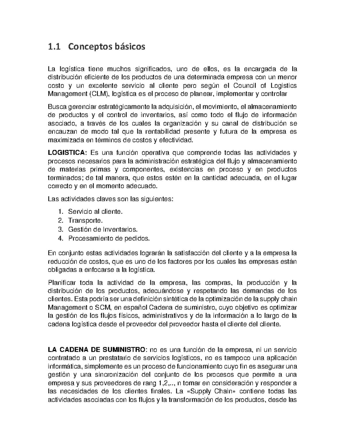 Tema 1 Material Sobre El Contenido De La Materia 1 Conceptos Básicos La Logística Tiene 4746