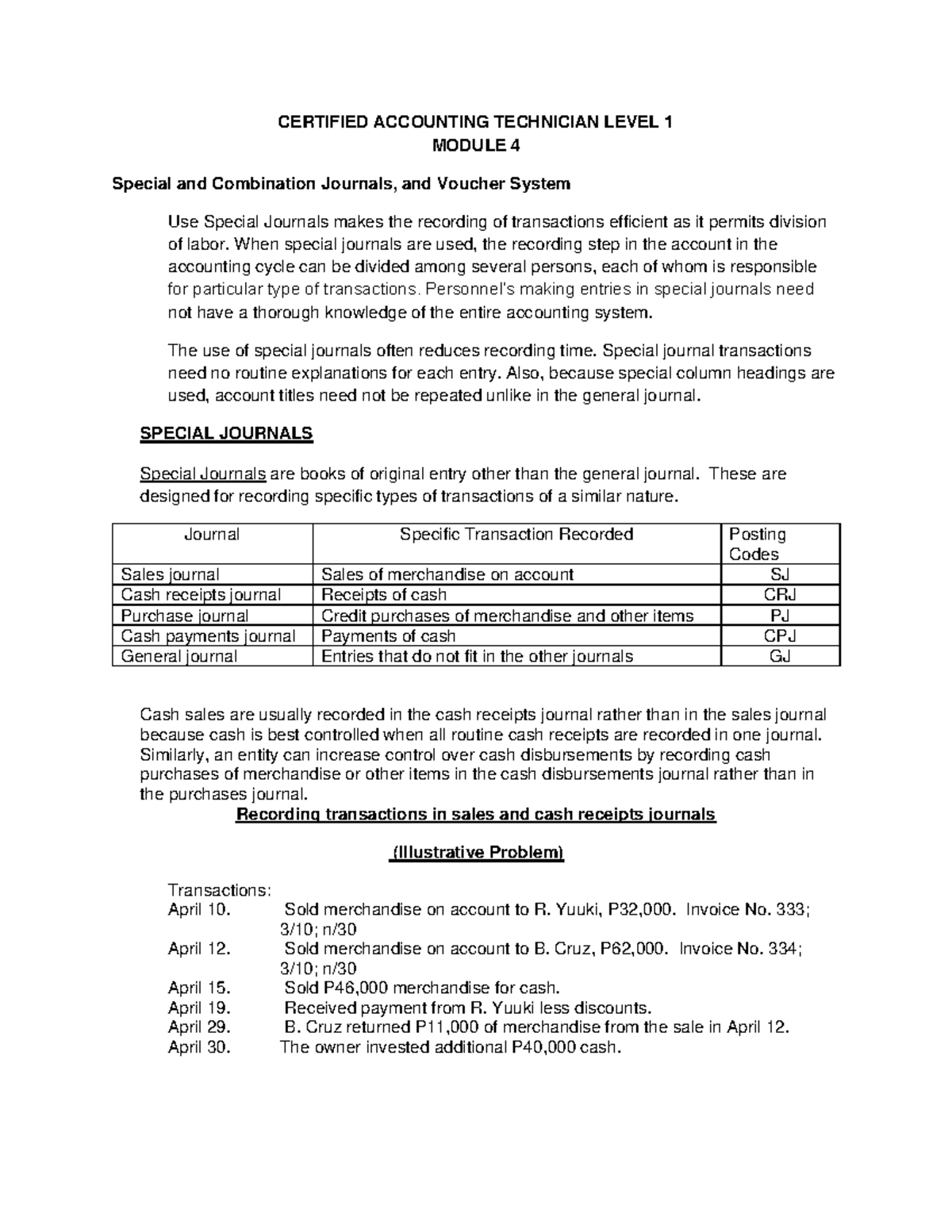 SAS Certified Accounting Technician Level 1 Module 4 CERTIFIED