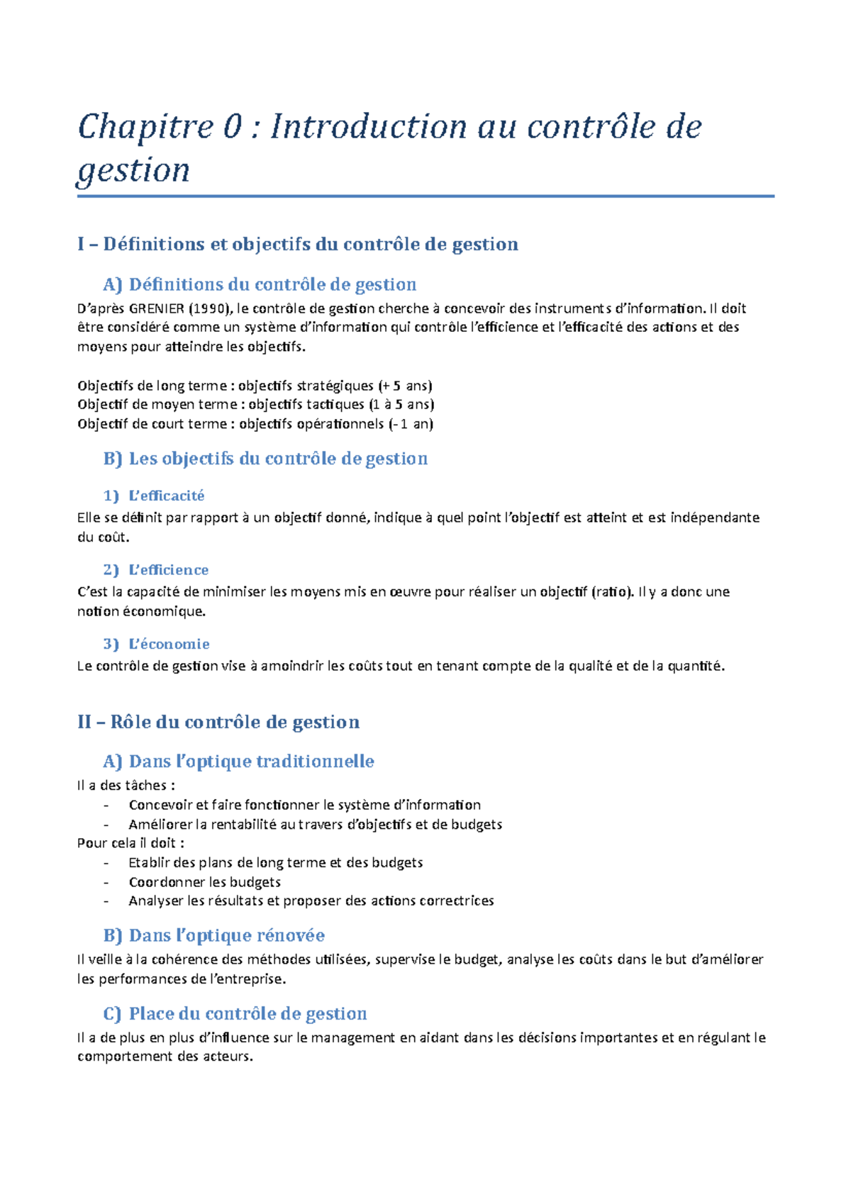 Chapitre 0- Introduction Au Contrôle De Gestion - Chapitre 0 ...