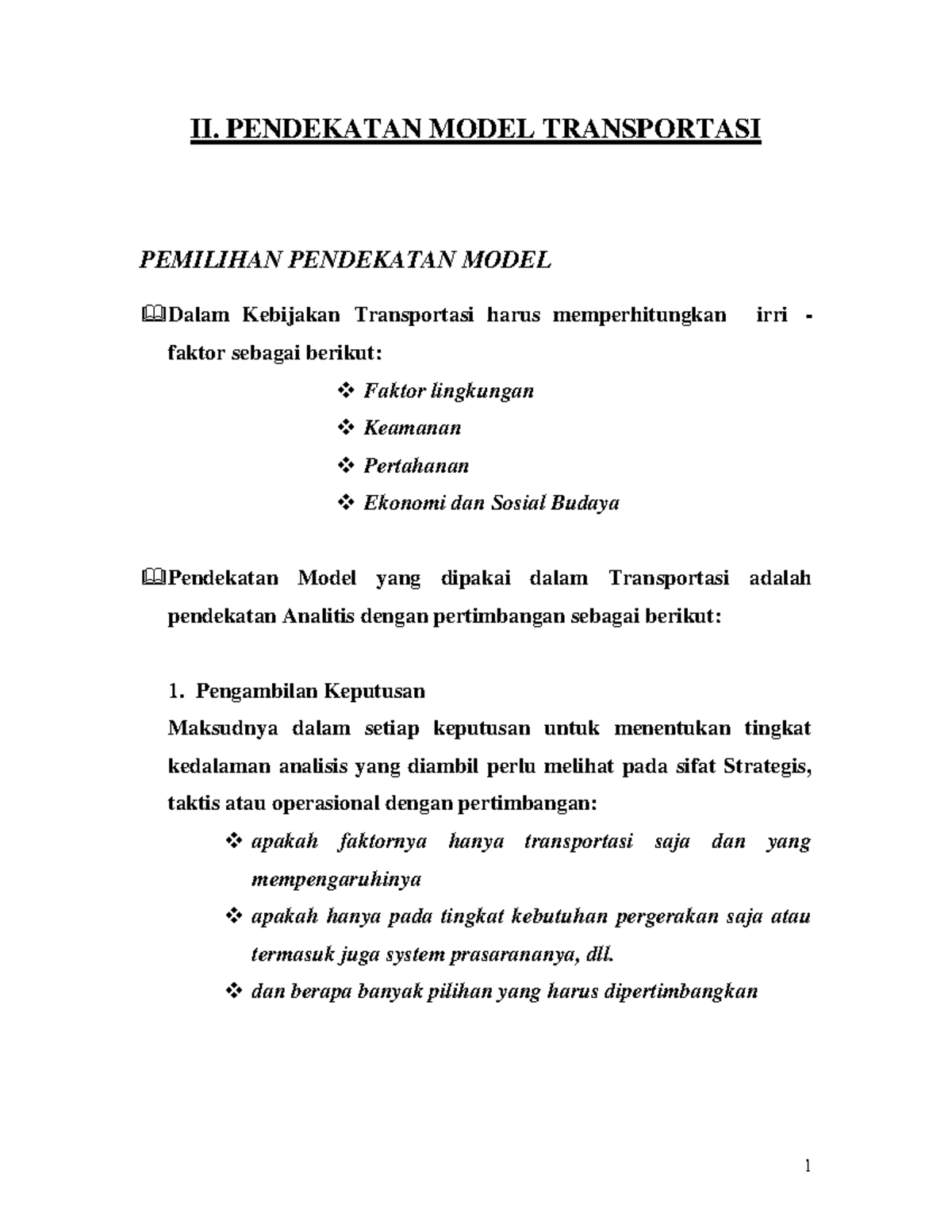 Dasar- Dasar Transportasi ( Pendekatan Model Transportasi) - II ...