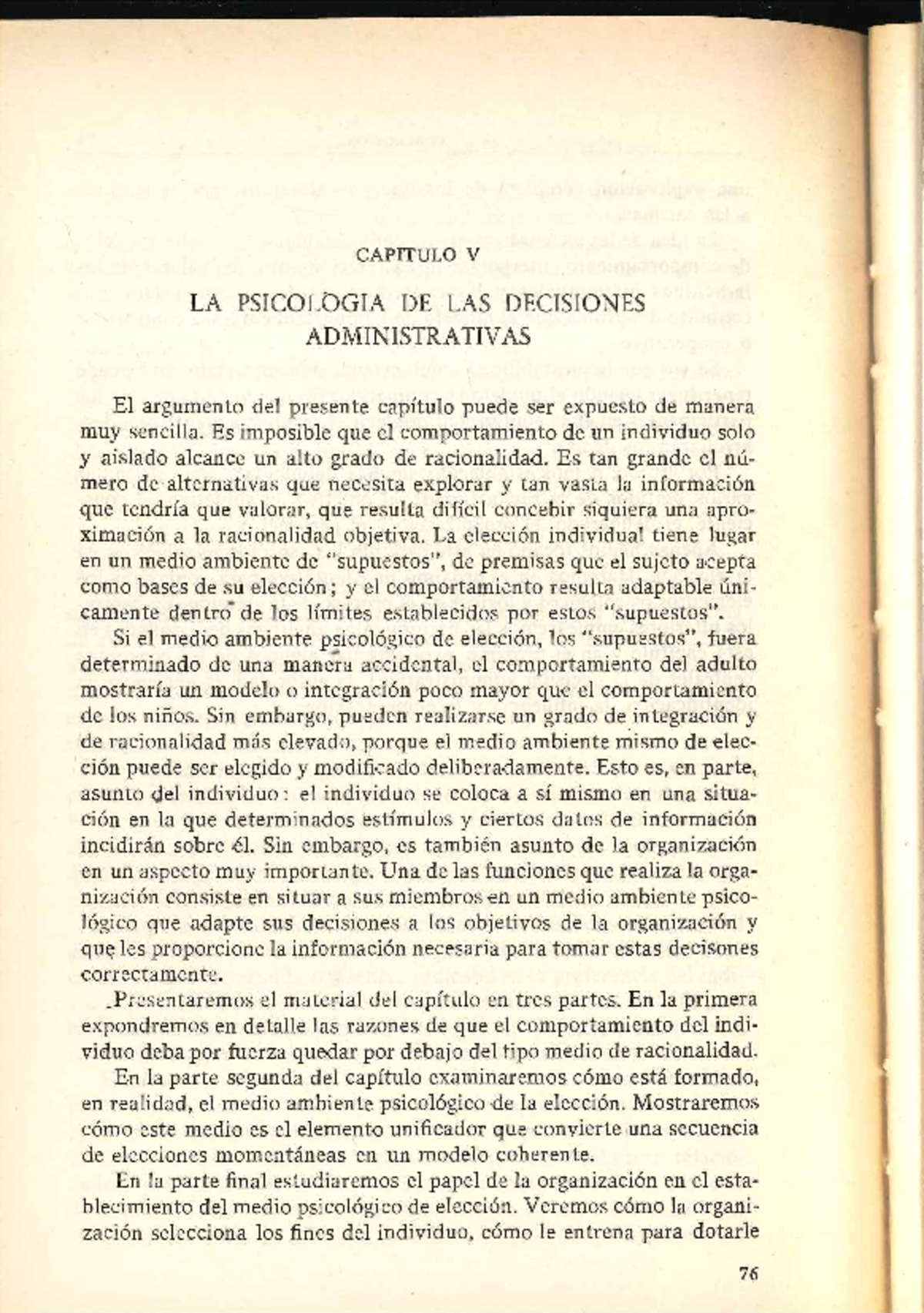 H Simon Comportamiento Administrativo Capitulo 5 Psicol de Decis ...
