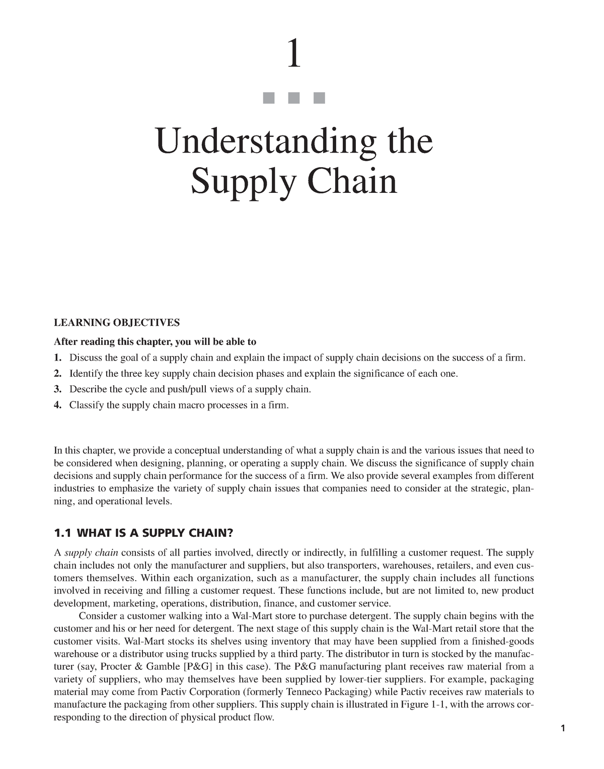 Chopra SCM-Chapter 1 - Chapter 1 - 1 1 Understanding the Supply Chain ...