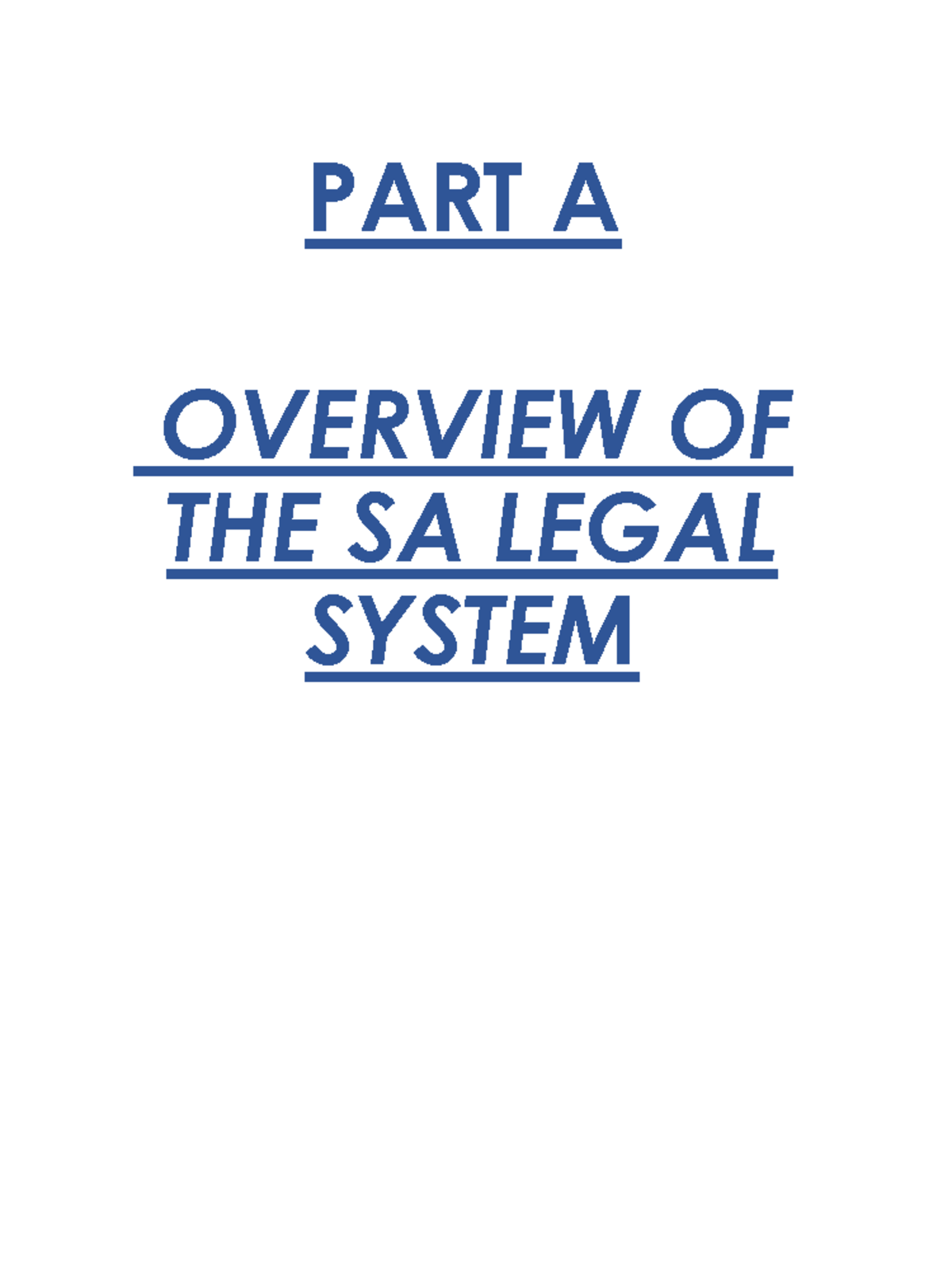 1a. Introduction sources of law VULA 2023 - PART A OVERVIEW OF THE SA