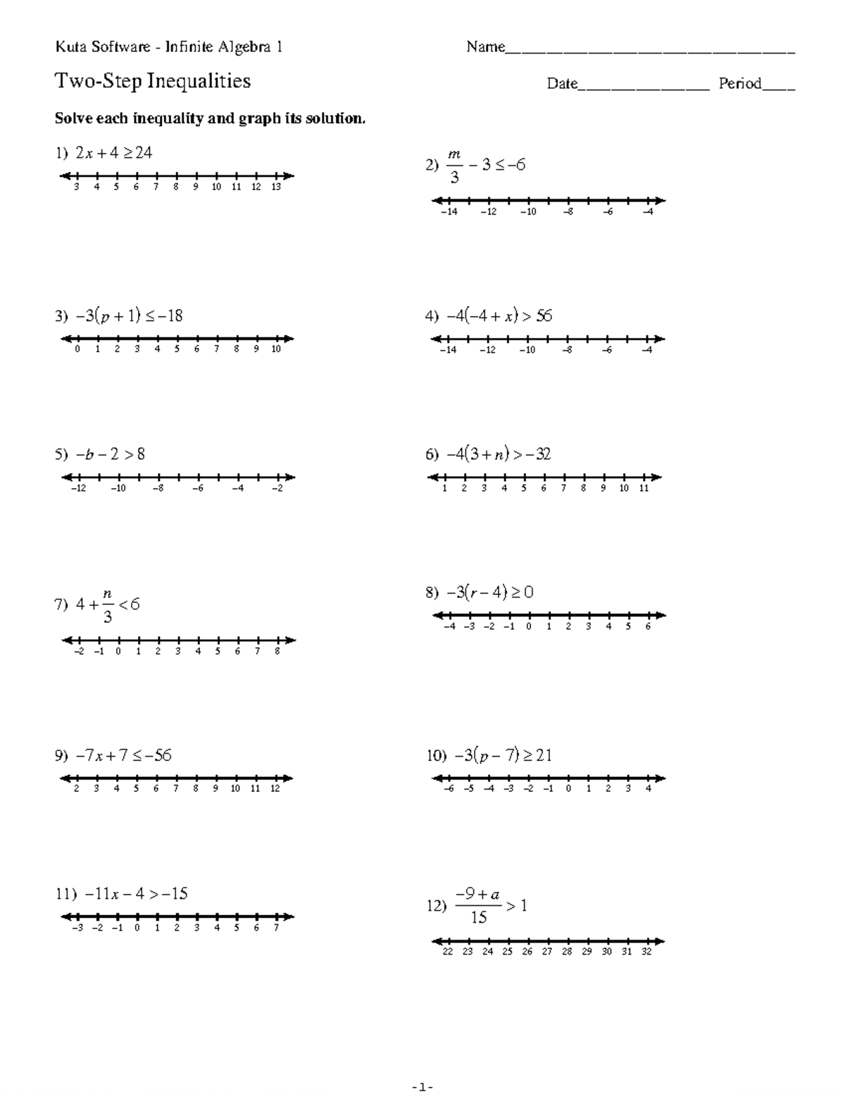 TwoStep Inequalities Worksheet © 2 C 2 V 0 g 1 M 2 y IKOu 3 t 2 aj