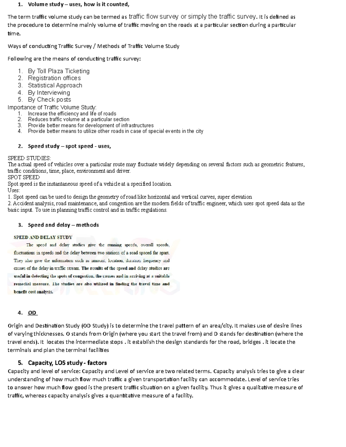Traffic studies - Volume study – uses, how is it counted, The term ...