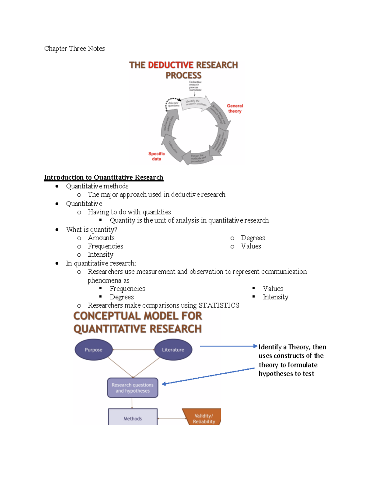 Chapter Three Notes - Della - Chapter Three Notes Introduction to ...