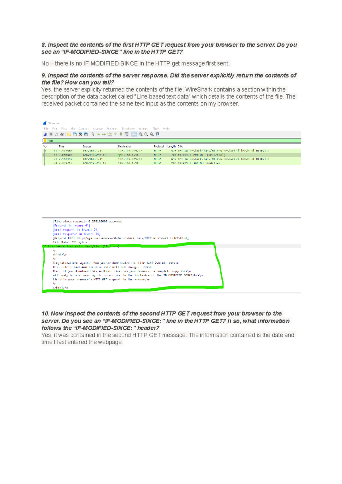 Network LABS Inspect The Contents Of The First HTTP GET Request From 