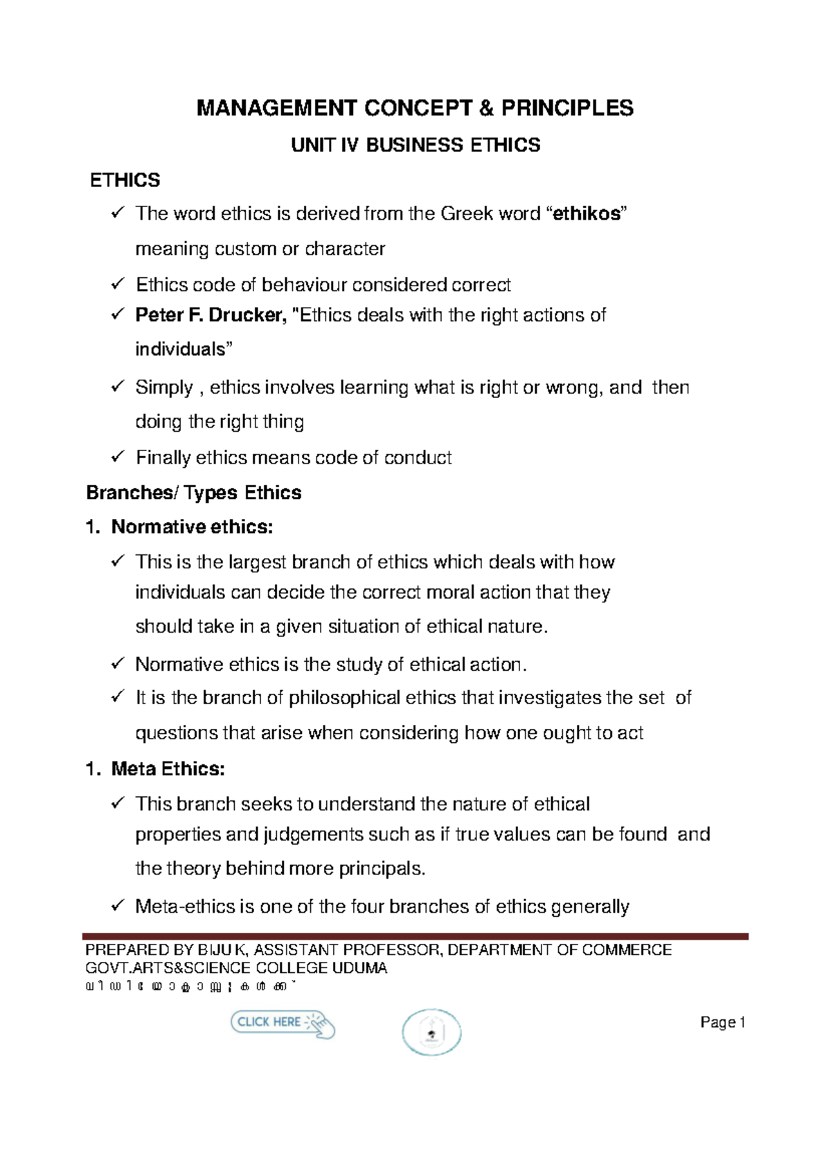 Management Concept IV-New - MANAGEMENT CONCEPT PRINCIPLES UNIT IV ...