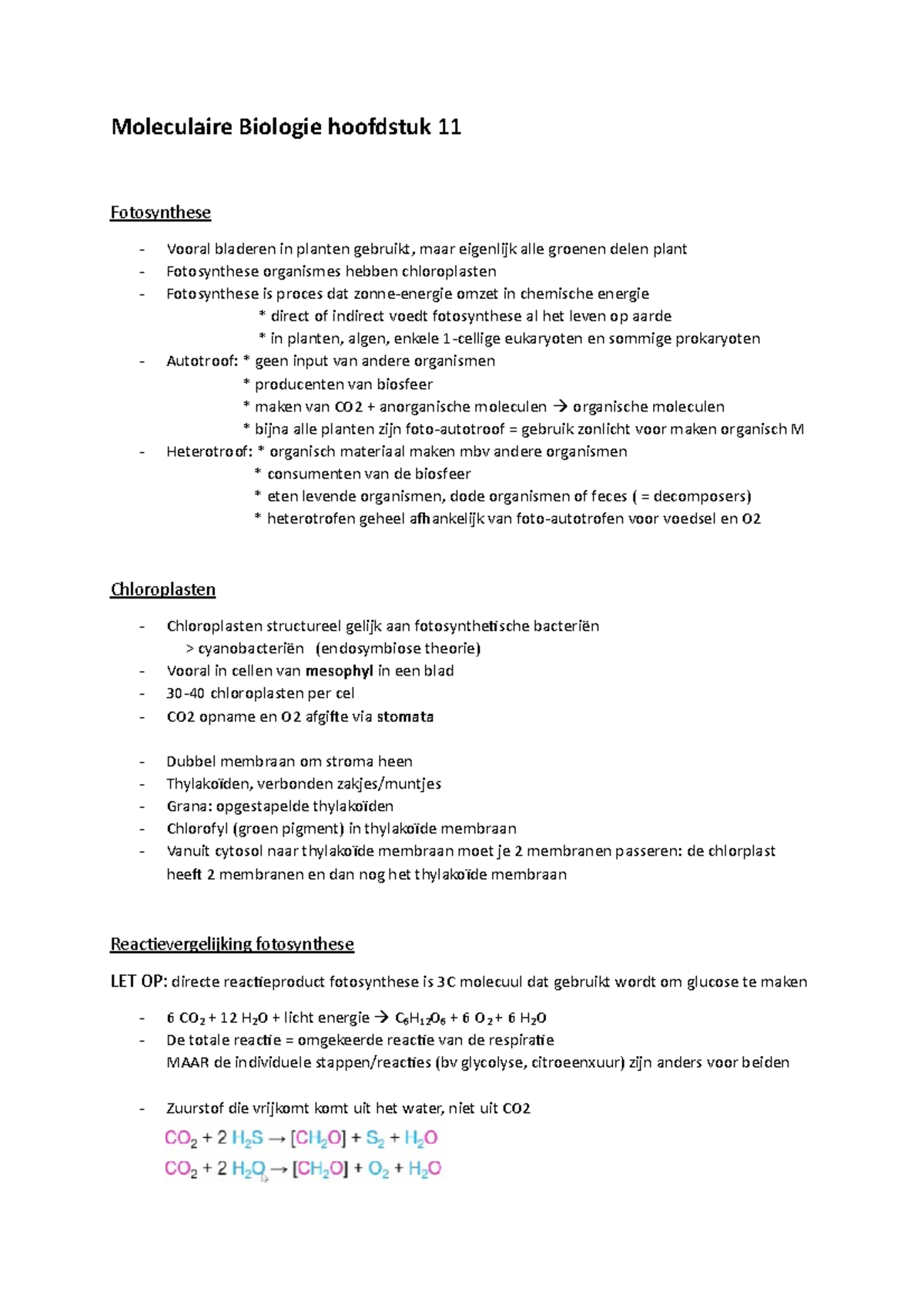 Moleculaire Biologie Hoofdstuk 11 - Studeersnel