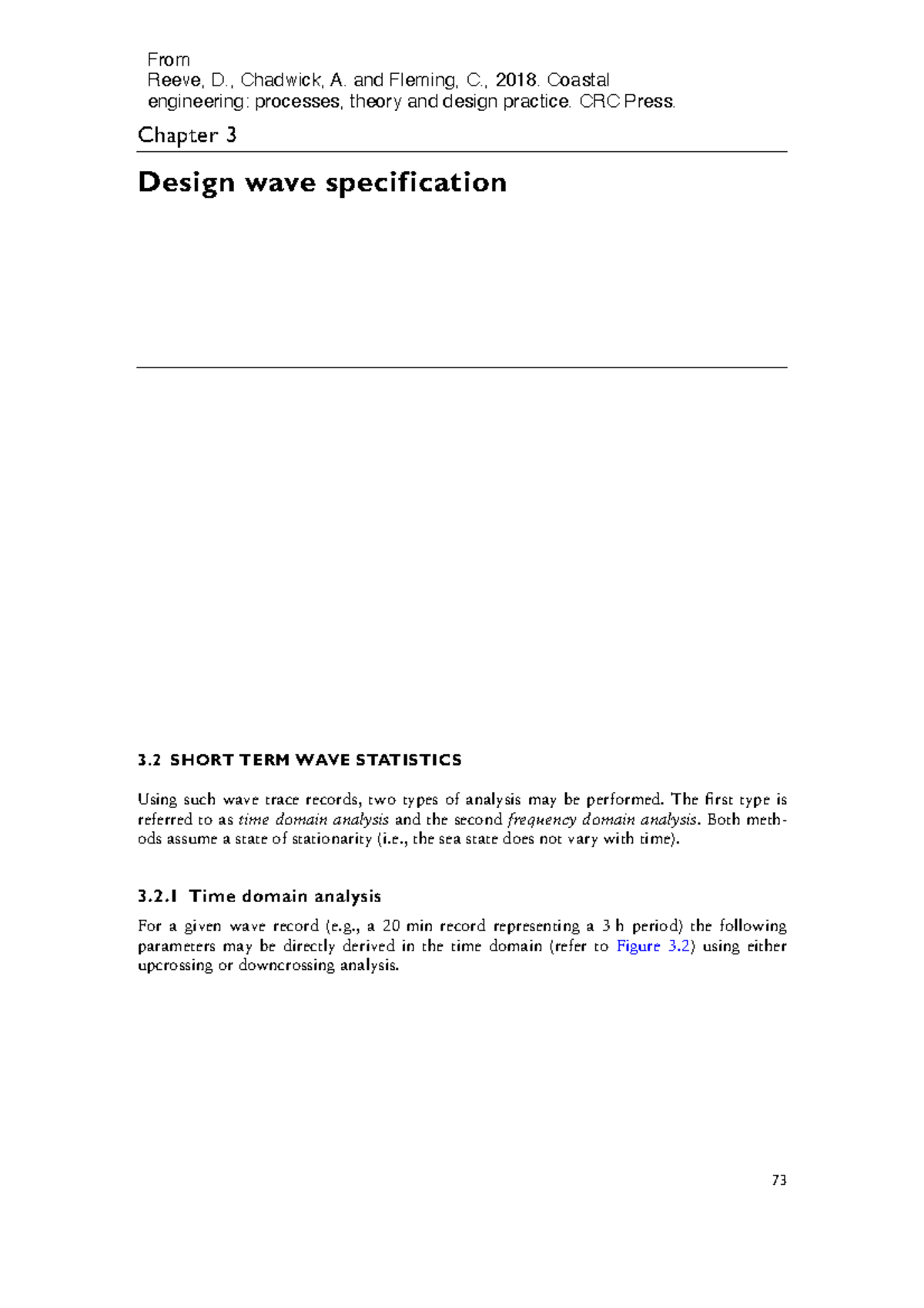 Reading Topic 10 2022 - 73 Chapter 3 Design wave specification 3 SHORT ...
