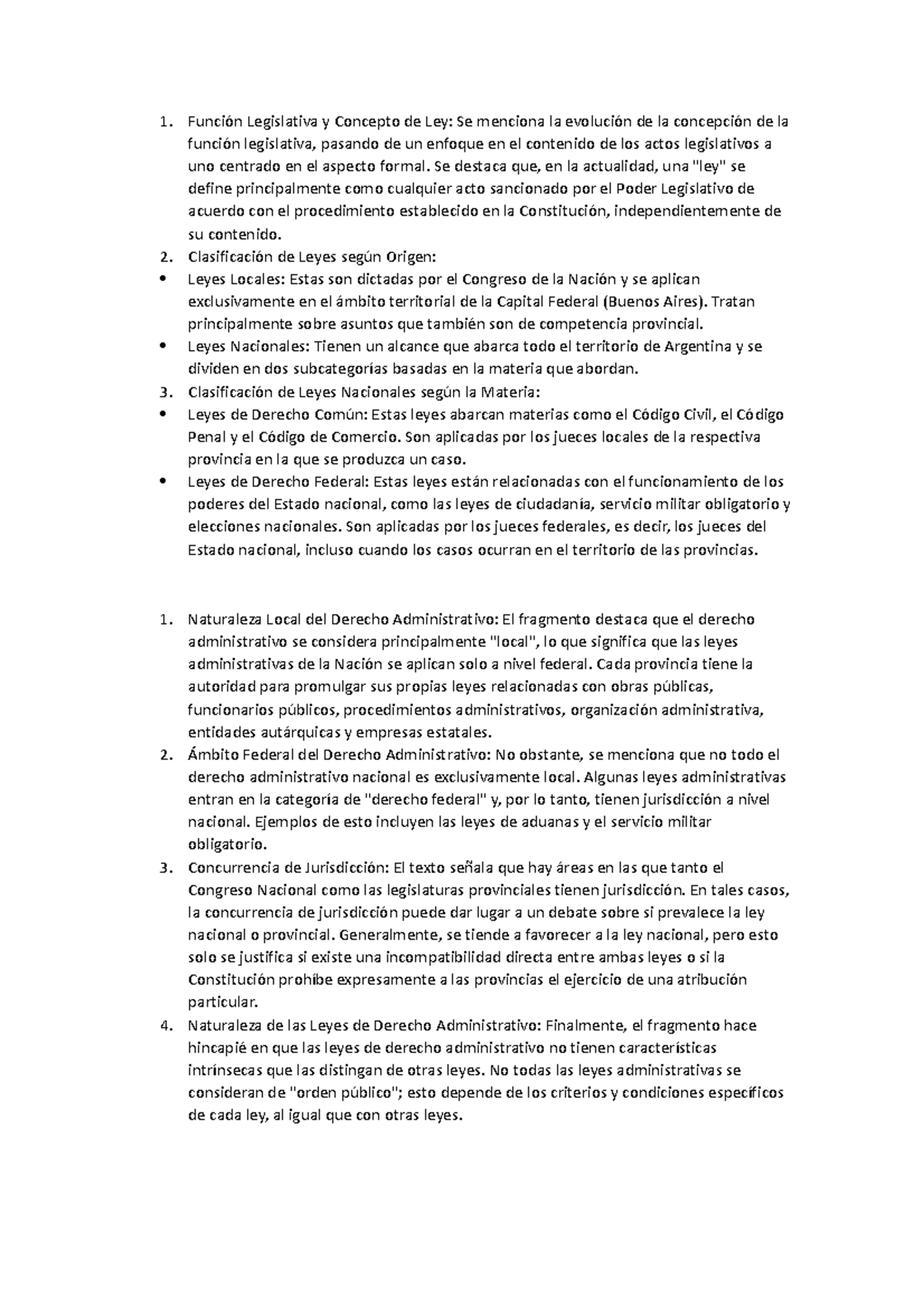 Función Legislativa y Concepto de Ley - Se destaca que, en la ...