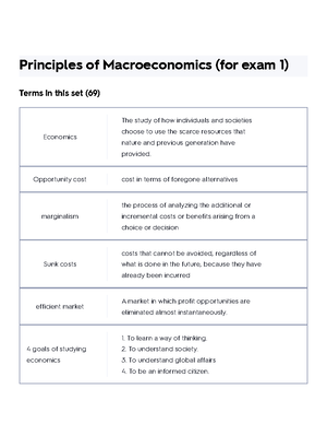 Principles Of Macroeconomics- TEST 1 Flashcards Quizlet - Principles Of ...