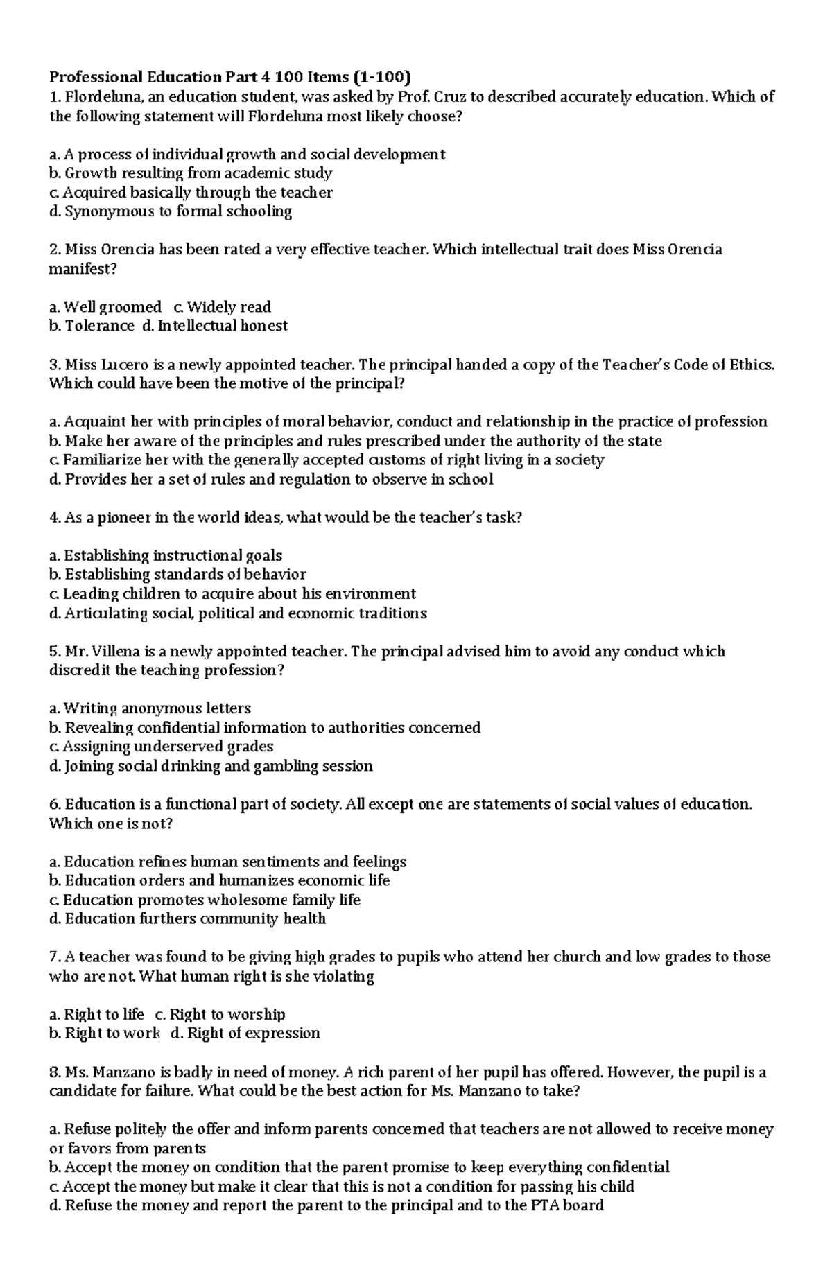 Let Reviewer Part 4 Professional Education With Key Professional Let Reviewer Part 4 Professional Education With Key Professional