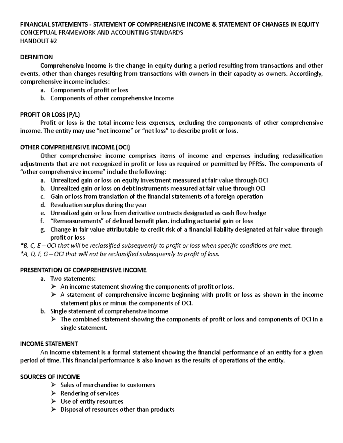 SCI-Handout - JHHKI - FINANCIAL STATEMENTS - STATEMENT OF COMPREHENSIVE ...