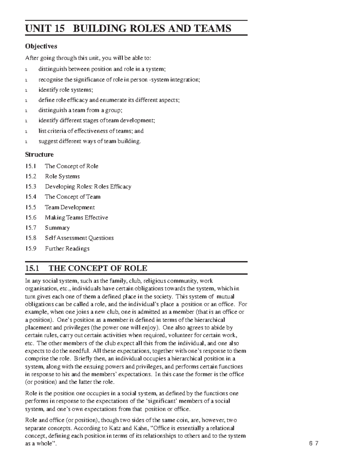 BBM 405-HRM-Unit 4 - distinguish between position and role in a system ...