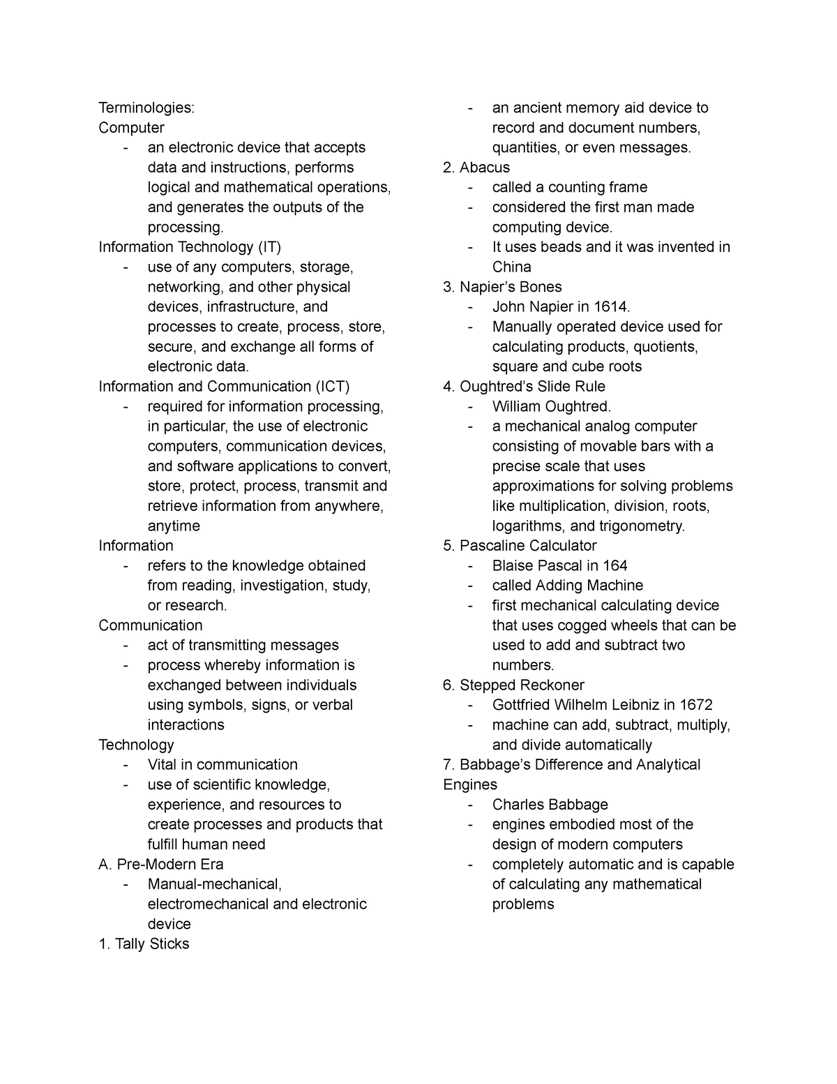 LITE Review - Terminologies: Computer - an electronic device that ...