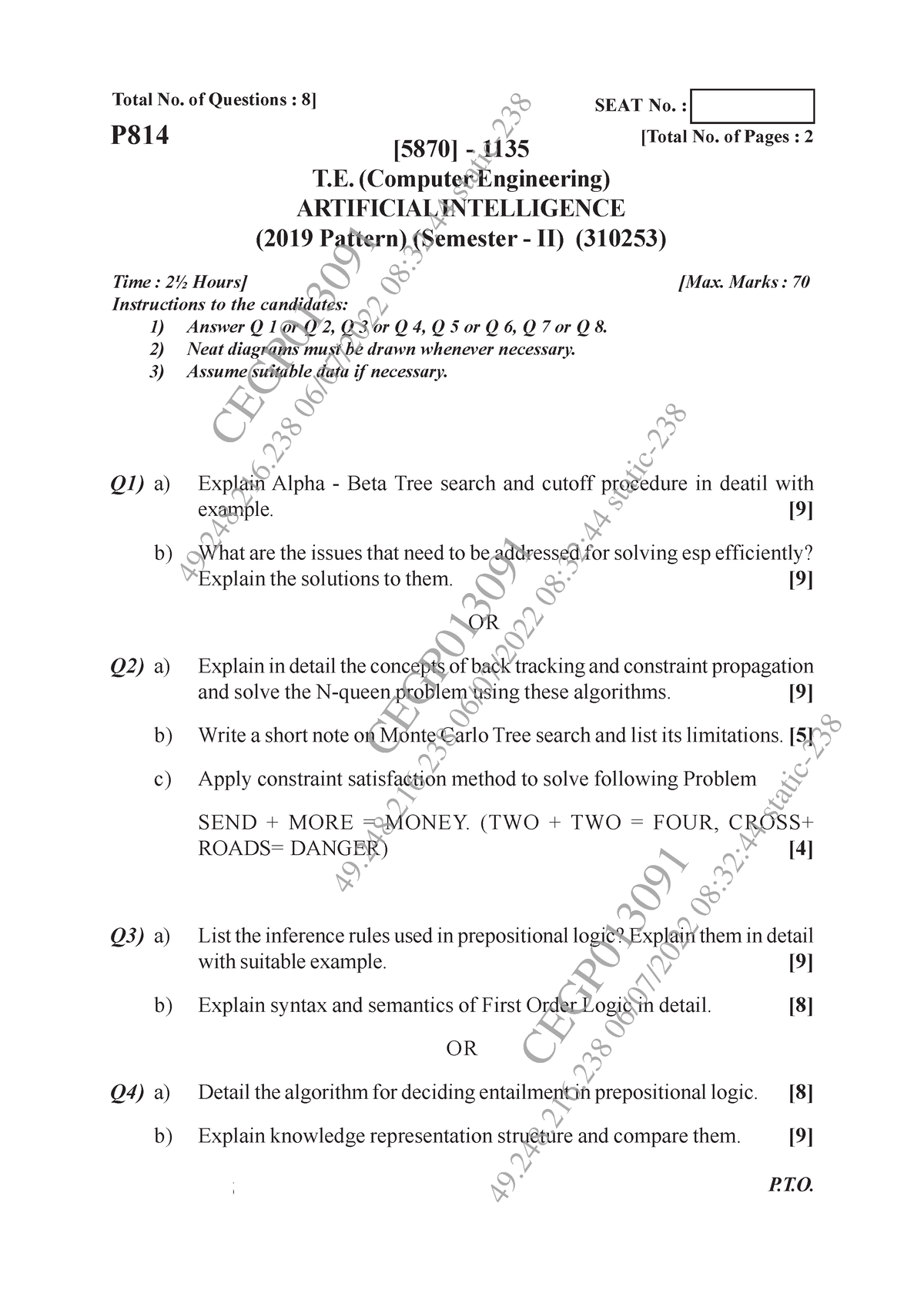 AI May Jun 2022 - Artificial Intellgence Endsem Papers For Solving ...