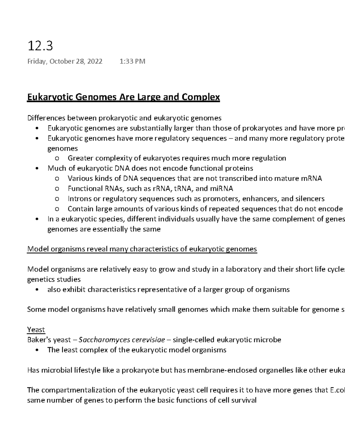 12 - Chapter 12.3 Reading Notes - Eukaryotic Genomes Are Large And ...