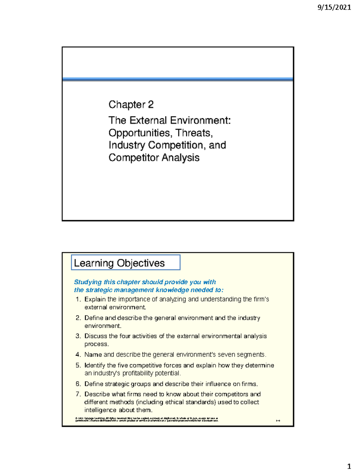 2 The External Environment Analysis - Chapter 2 The External ...