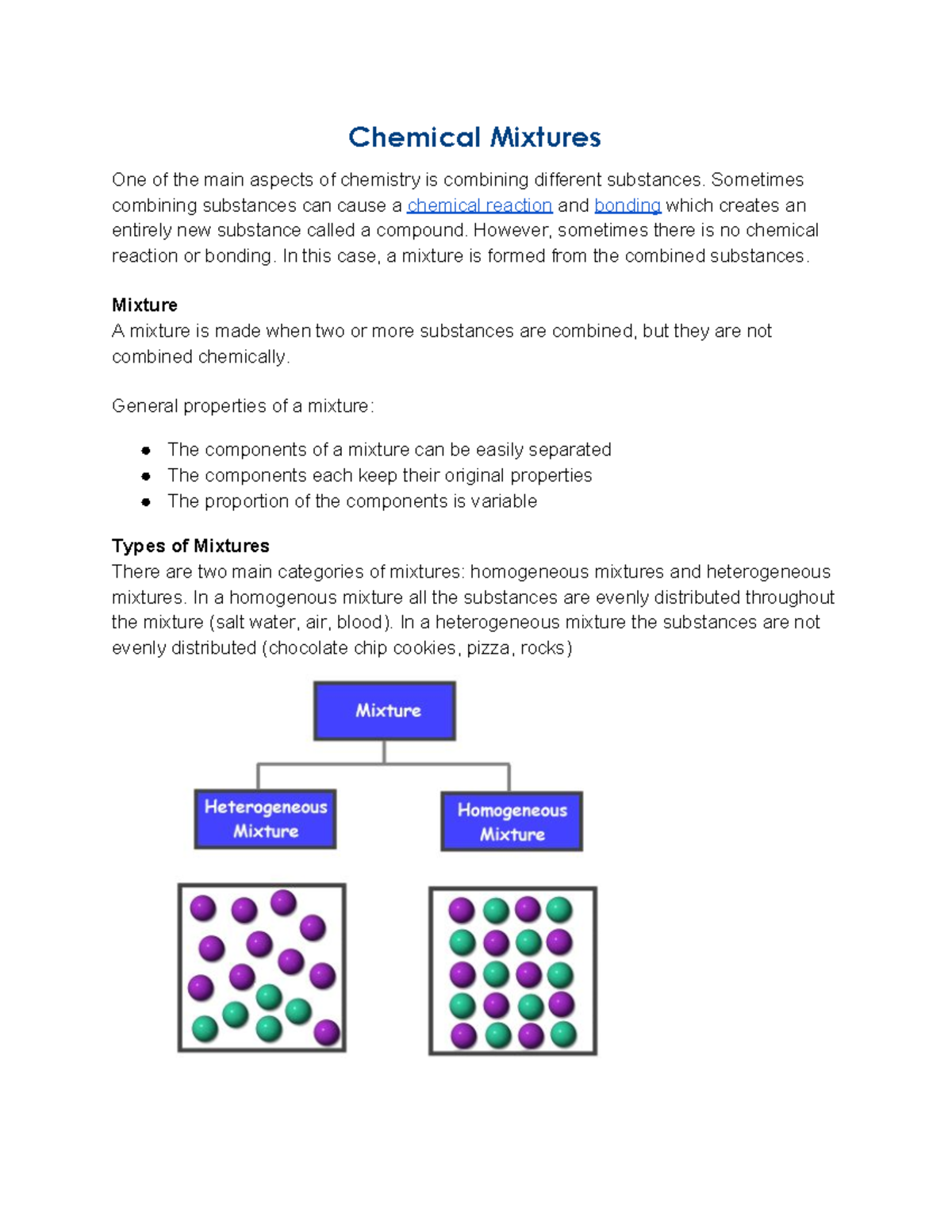 1b Chemical Mixtures - csss - Chemical Mixtures One of the main aspects ...