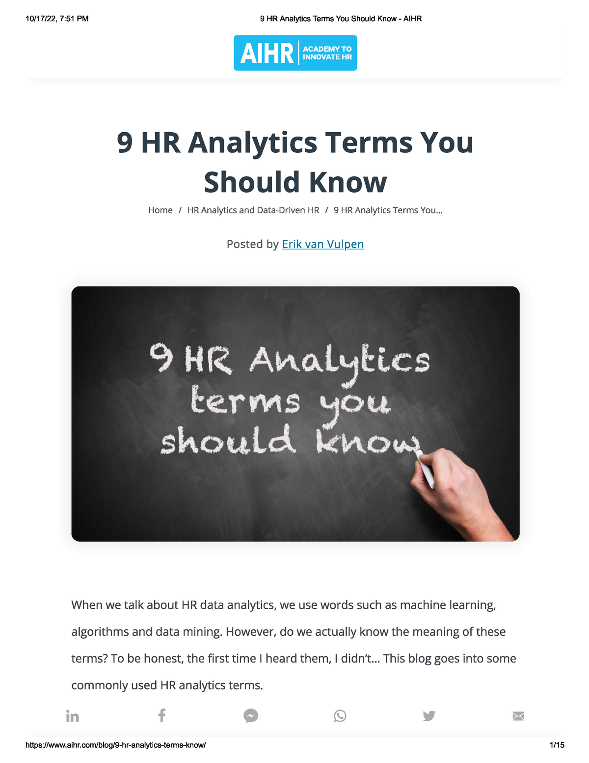 9 HR Analytics Terms You Should Know - AIHR - Category Management - Studocu