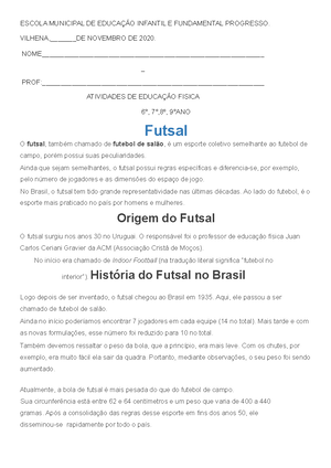 Regras Do Futsal, PDF, Futebol