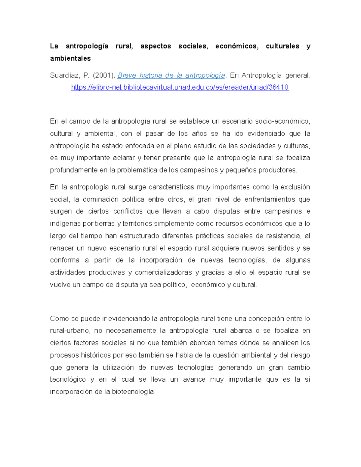 Reseña - notas - La antropología rural, aspectos sociales, económicos ...