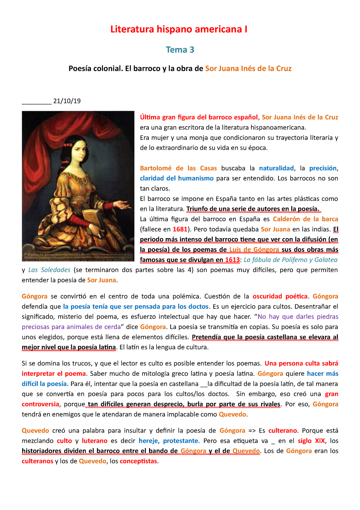 Tina dentista Caso Wardian TEMA 3 - Poesía colonial. El barroco y la obra de Sor Juana Inés de la Cruz  - Literatura hispano - Studocu