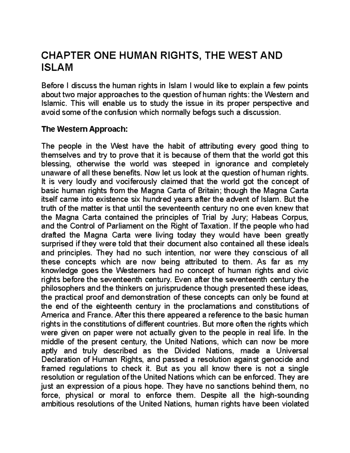 Human Rights in Islam - This will enable us to study the issue in its ...