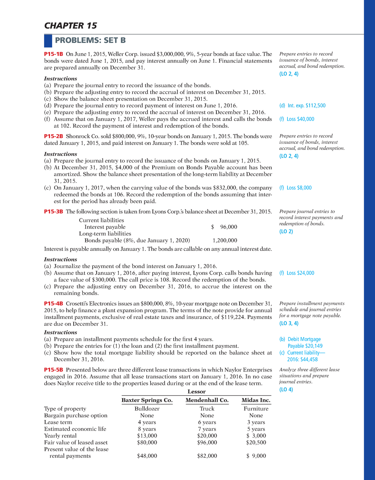 Ch15 - Accounting - CHAPTER 15 PROBLEMS: SET B P15-1B On June 1, 2015 ...