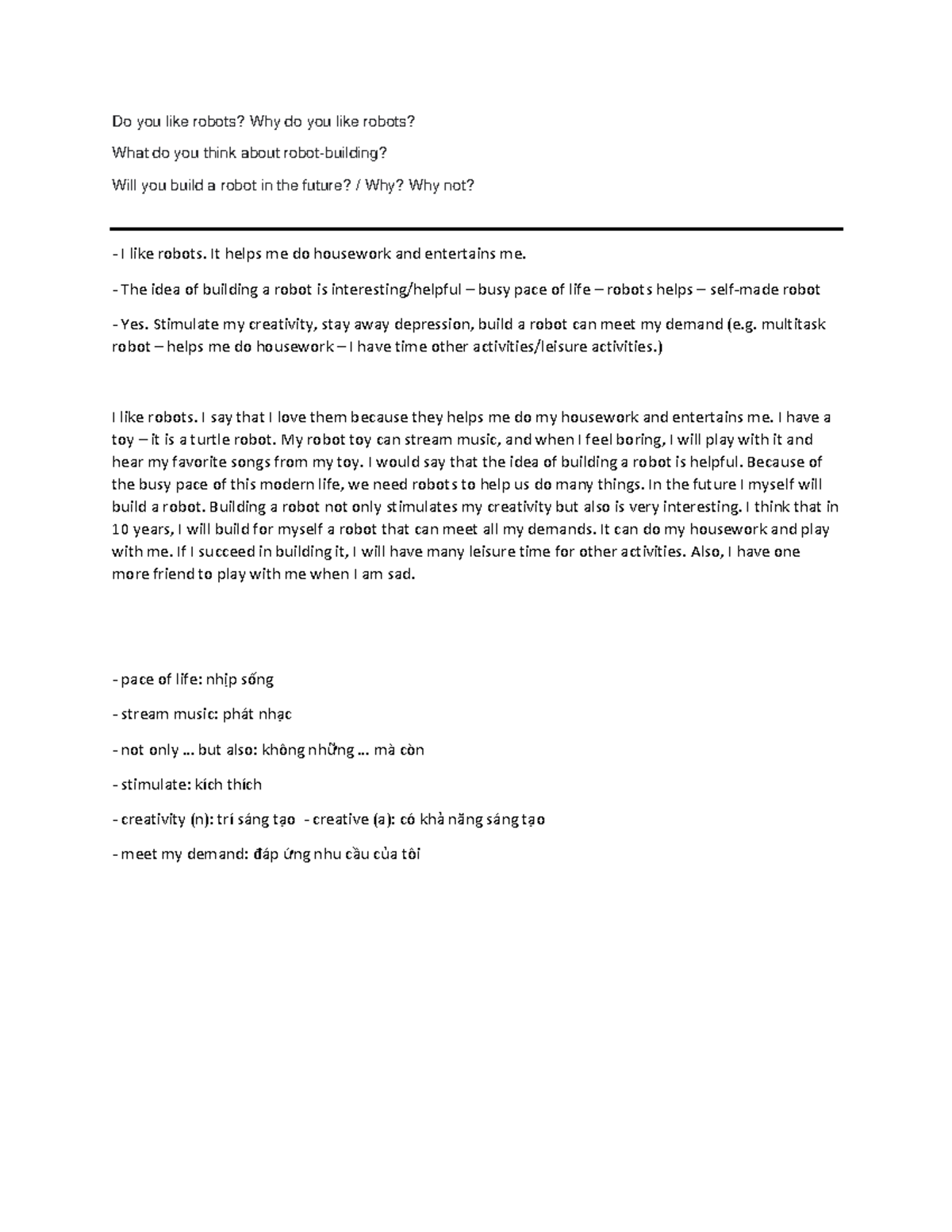 Do you like robots N/A Do you like robots? Why do you like robots