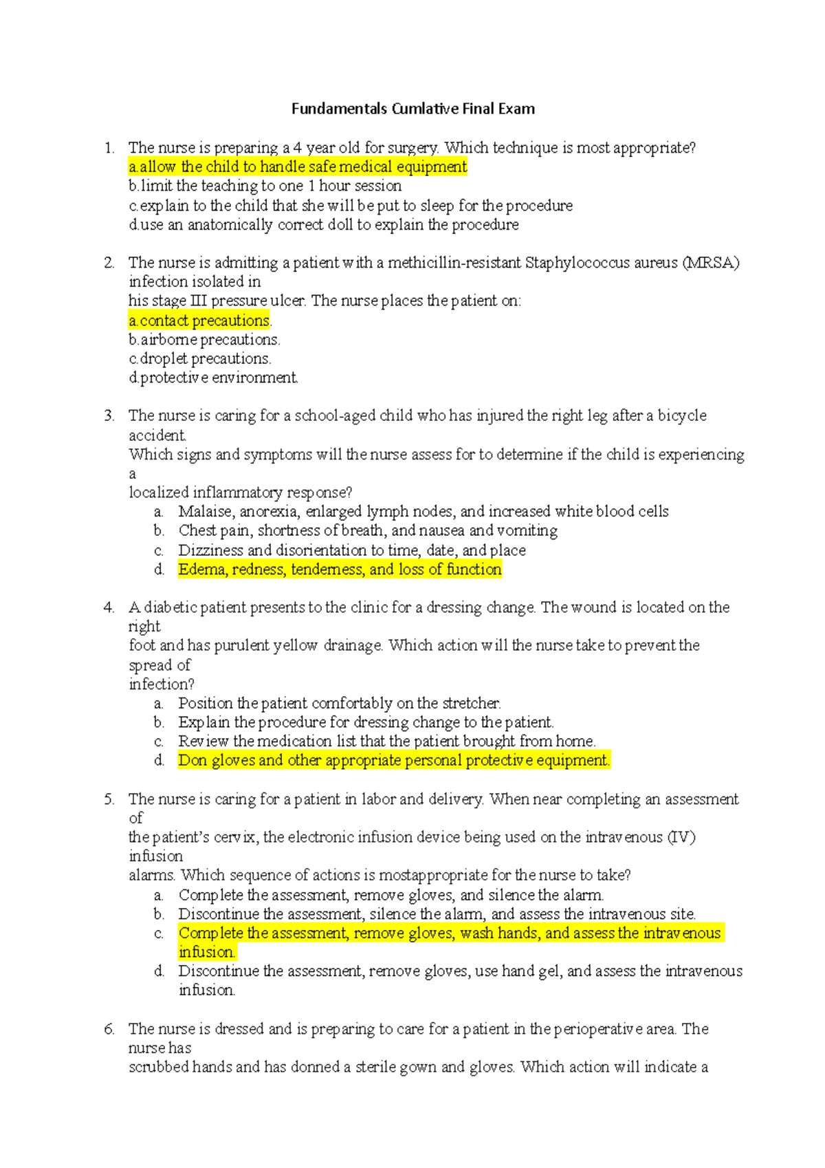 How To Study For Fundamentals Of Nursing Final Exam