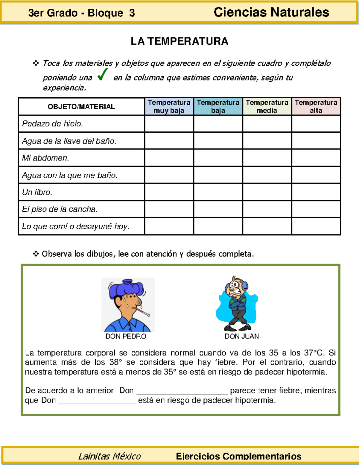 Fisica Taller Lainitas MÈxico Ejercicios Complementarios 3er Grado