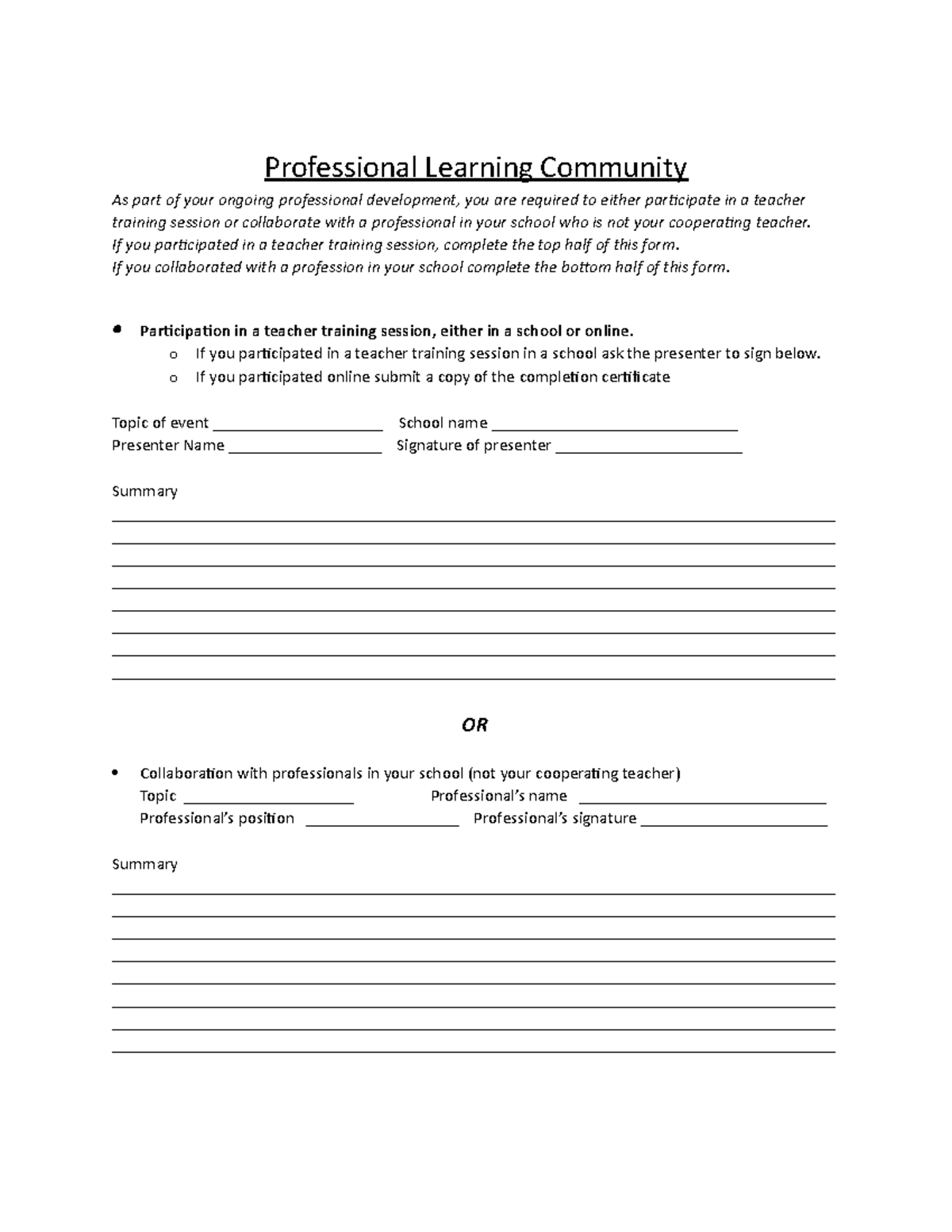 professional learning communities dissertation