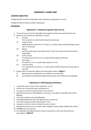 lab report biology matriculation experiment 1 sb015