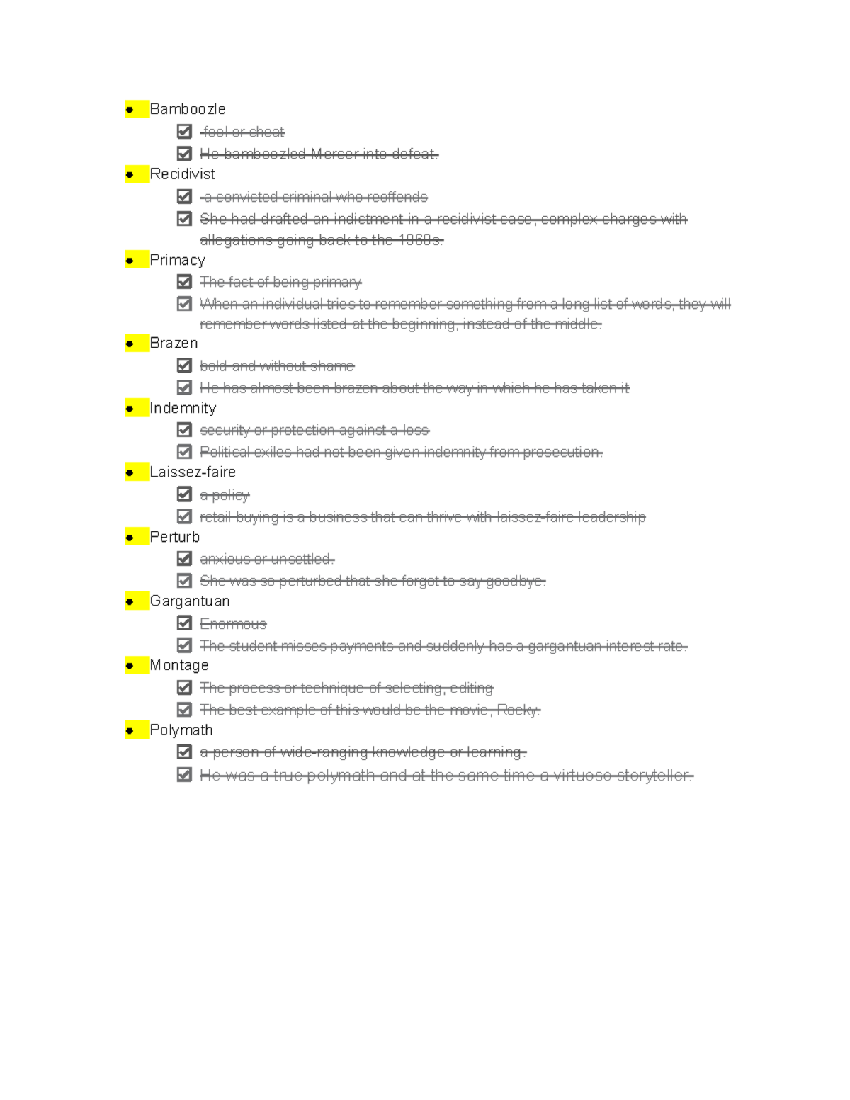 Eng vocabulary words English class note Bamboozle fool or cheat He