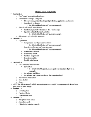 Chapter 4 Quiz Study Guide - Chapter 4 Quiz Study Guide From lectures ...