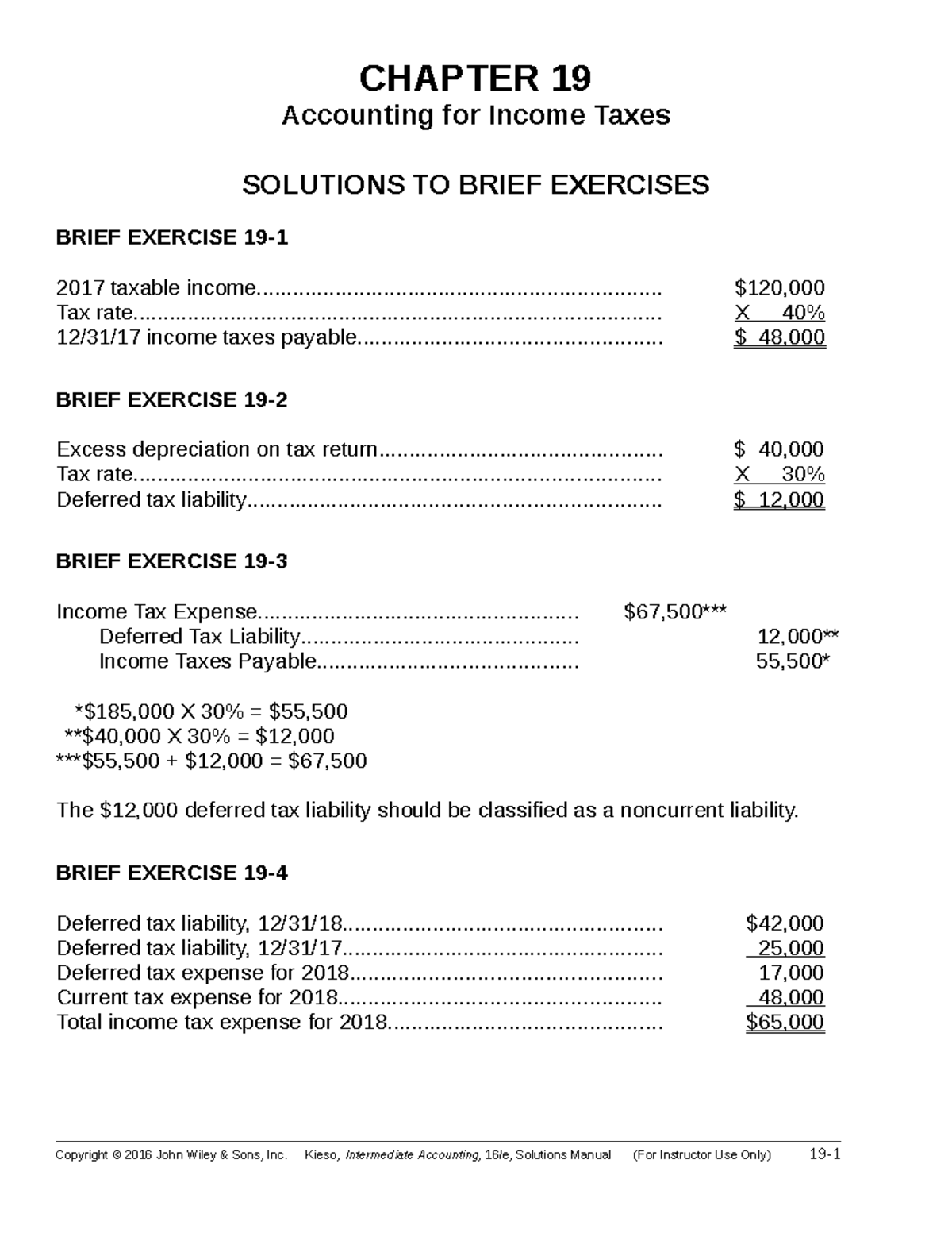 Accounting 301B, Chapter 19 Homework Solutions, Multiple Choice ...