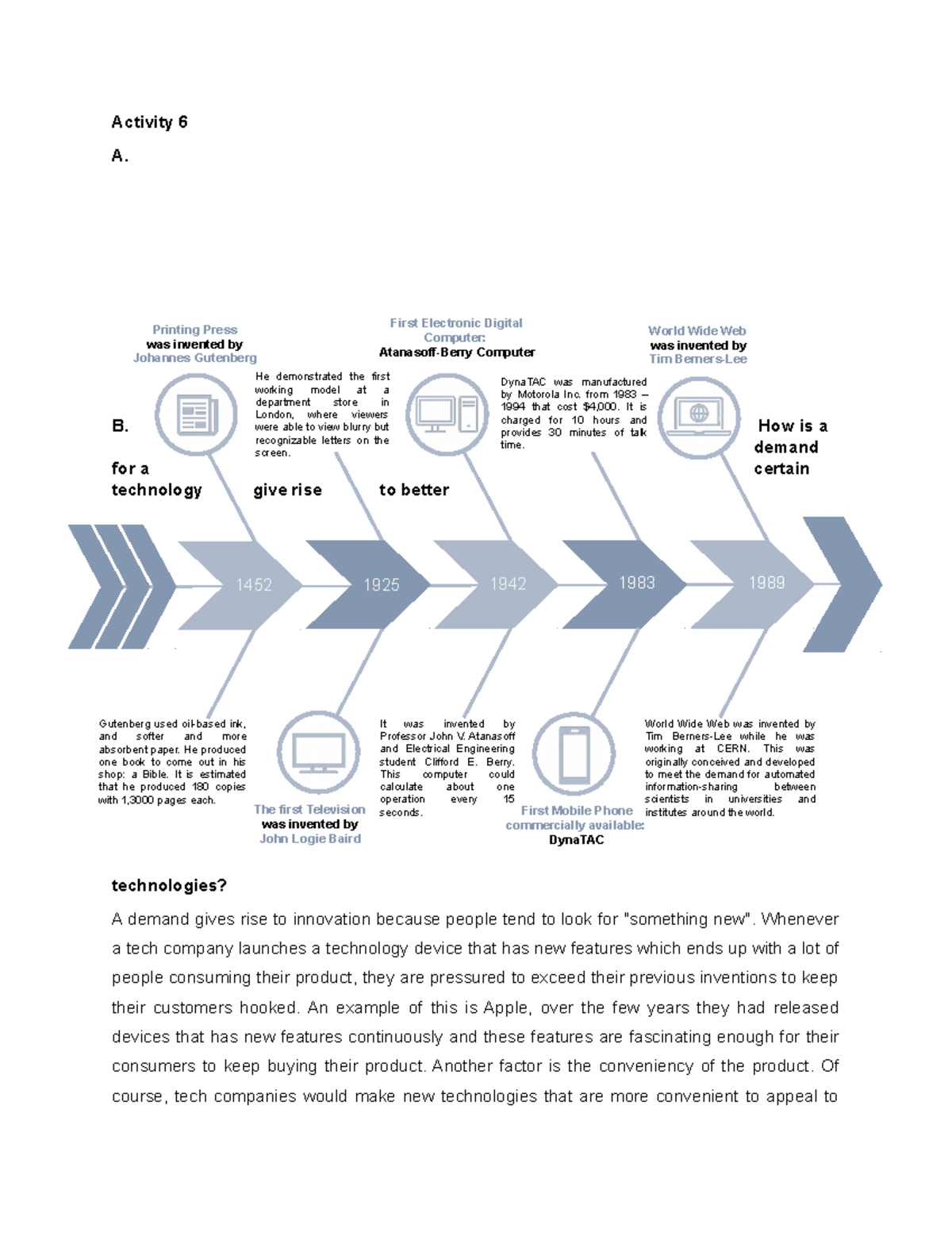 Science Technology and Society Activity 06 - Activity 6 A. B. How is a ...