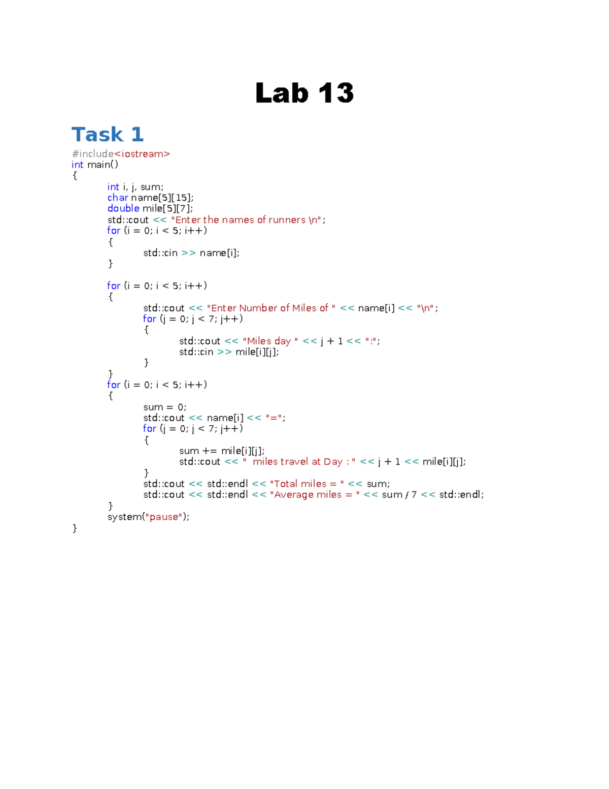 23F-3029 L13 - practice of programming - Lab 13 Task 1 #include int ...