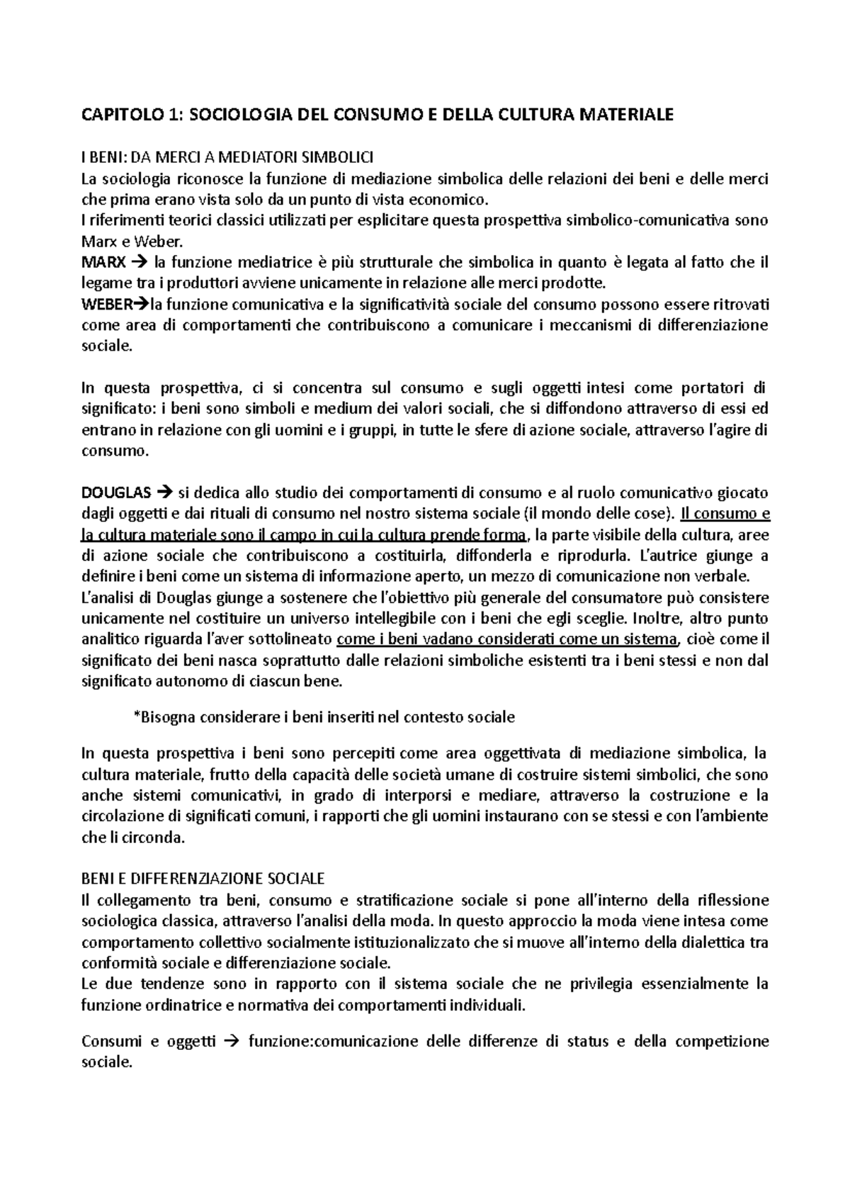 Sociologia Del Consumo E Della Cultura Materiale