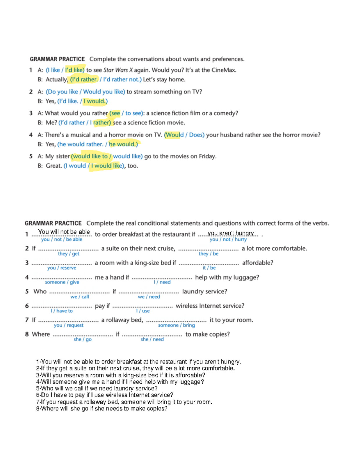 Worksheet 3 - Practica de ingles - Inglés I - Studocu
