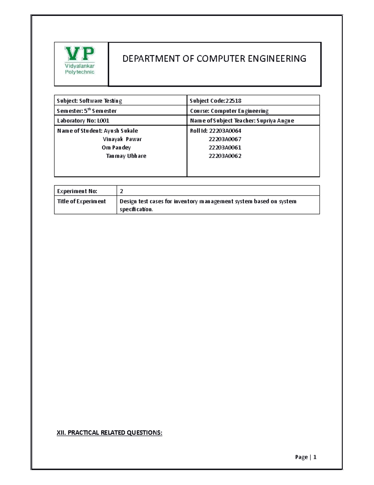 STE Practical-2(22203 A0064) - DEPARTMENT OF COMPUTER ENGINEERING ...